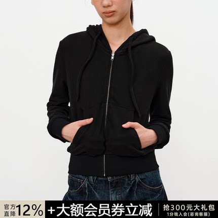 JCAESAR WOMEN 半抽绳连帽卫衣 优可丝混纺 保暖抗菌 正肩裁剪