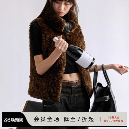 JCAESAR WOMEN 双面穿皮草马甲 90%白鸭绒 排骨羽绒服 保暖御寒