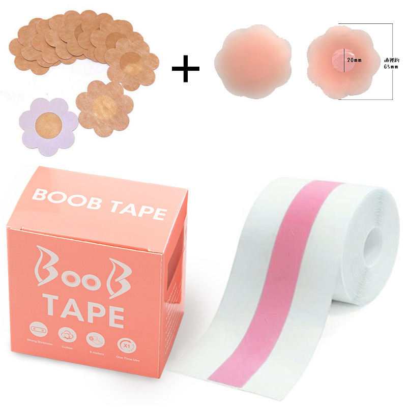 透明pu提胸贴 硅胶乳贴 跨境隐形提拉带兔耳朵大码胸贴 boob tape