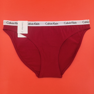 CK内衣25春夏新款女士提花窄腰边棉质性感比基尼三角内裤D1618O