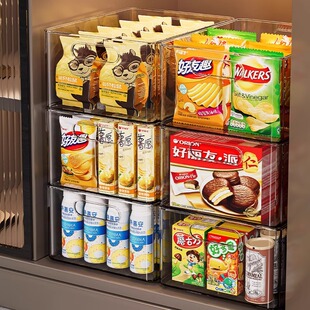 亚克力高透收纳箱零食收纳高颜值客厅桌面杂物整理筐长方形储物盒