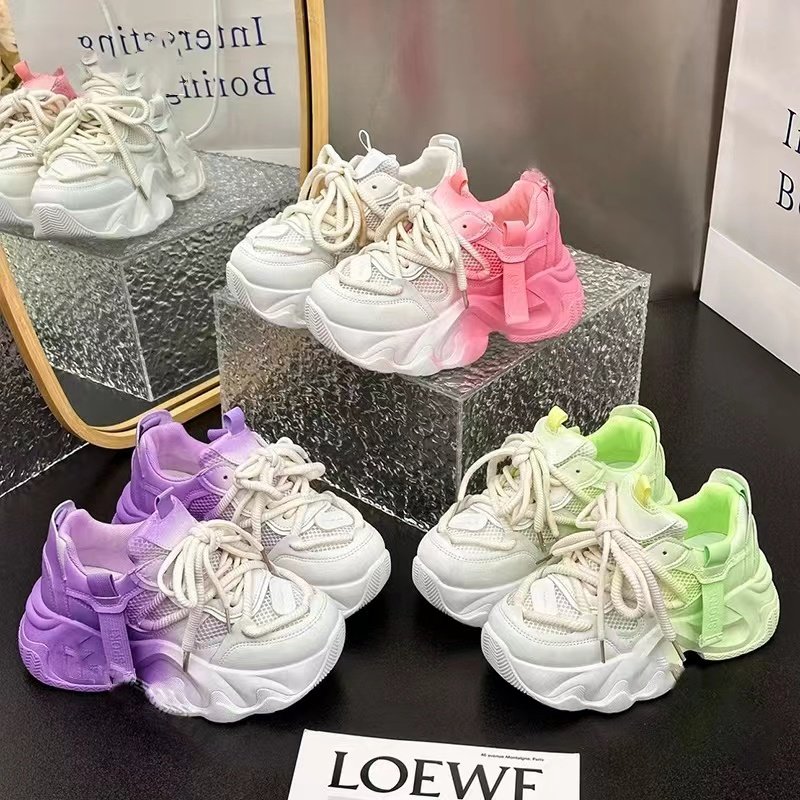 爆款厚底松糕内增高老爹鞋女2026春季新款网面透气小个子休闲百搭