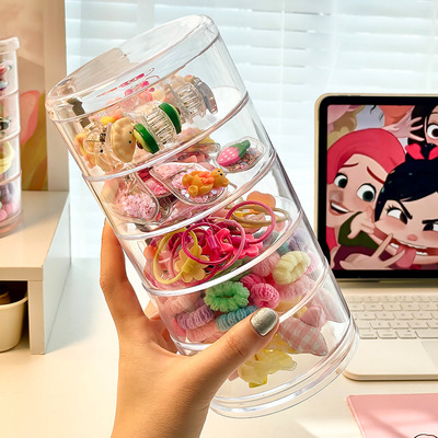 儿童发饰收纳盒皮筋发夹发夹收拾女童头饰宝宝饰品盒压克力首饰盒