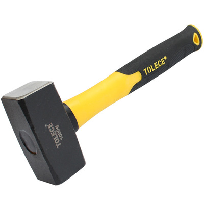 纤维柄石工锤高碳钢 重型方头锤榔头锤子1000g 铁锤砸墙拆墙工具