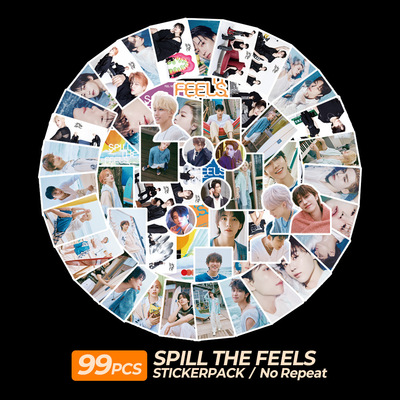 现货99张十七贴纸KPOP周边DIY装饰贴THE8手账素材SPILL THE FEELS