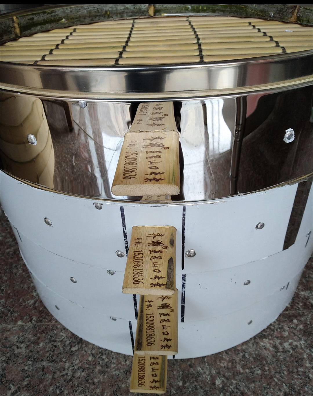 齐明加厚不锈钢大蒸笼竹编竹制