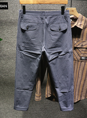 Hi man意大利进口TESTA面料超质感休闲裤男士潮流小脚锥形九分裤