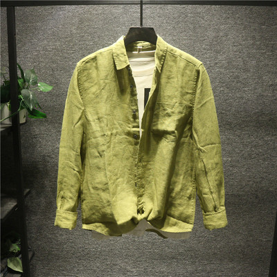 质感max亚麻衬衫男士潮流休闲