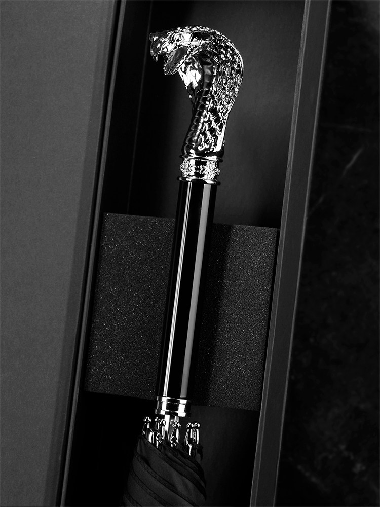 DanMunier Zodiac Umbrella: Creative Retro Chinese Style Zodiac Animal Head Automatic Long Handle Premium Men's Umbrella