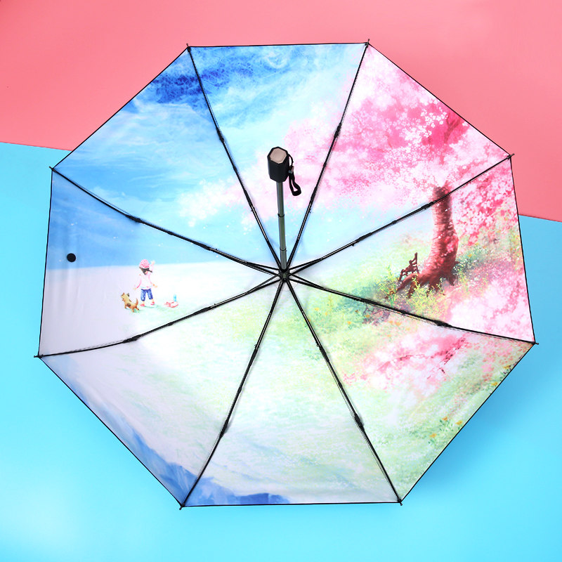创意樱花太阳伞超轻遮阳伞少女心防紫外线防晒伞晴雨伞韩国小清新