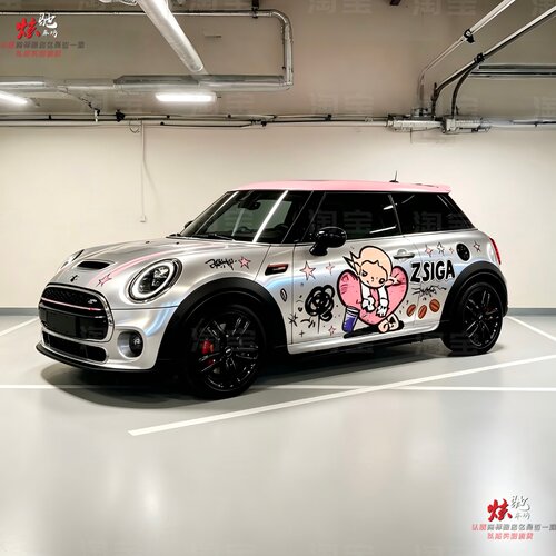 宝马MINI JCW嘎子姐车贴拉花电动MINI CooperF56J01 F54 R60 贴纸