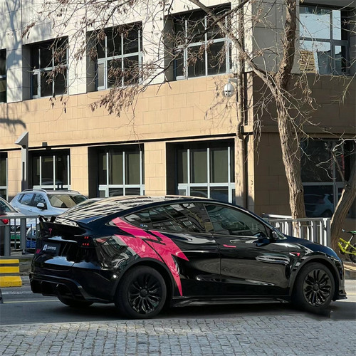 适用特斯拉Model3车贴拉花 ModelY 极氪001改装毛豆3闪电车身贴纸
