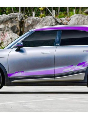 适用于奔驰smart精灵1号车贴拉花#3#1精灵 车顶紫色改装车身贴纸