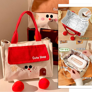 保温袋便当包上班族学生通勤帆布手提包加厚铝箔外出午餐饭盒饭兜