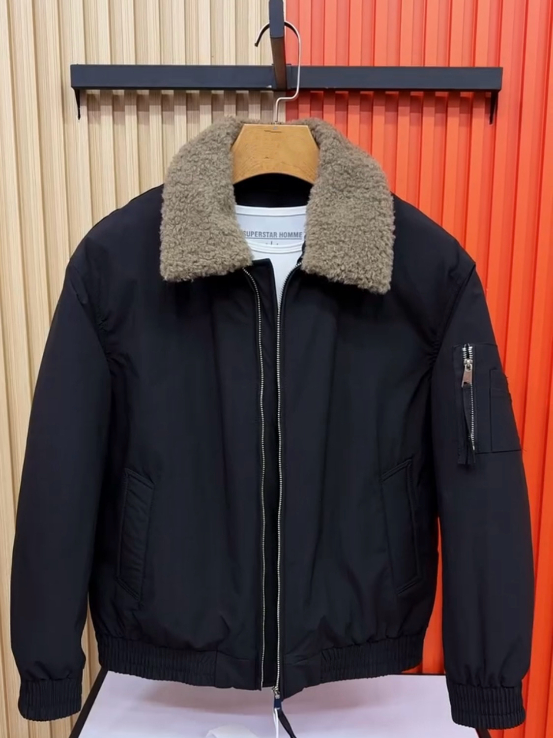 冬季男士新款流行翻领拼接棉服