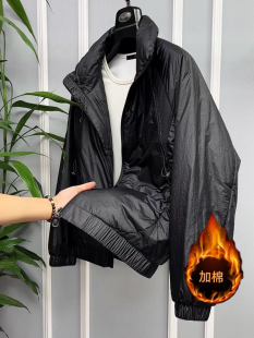 男士秋冬短款立领薄棉夹克2026时尚百搭舒适流行保暖防寒长袖外套