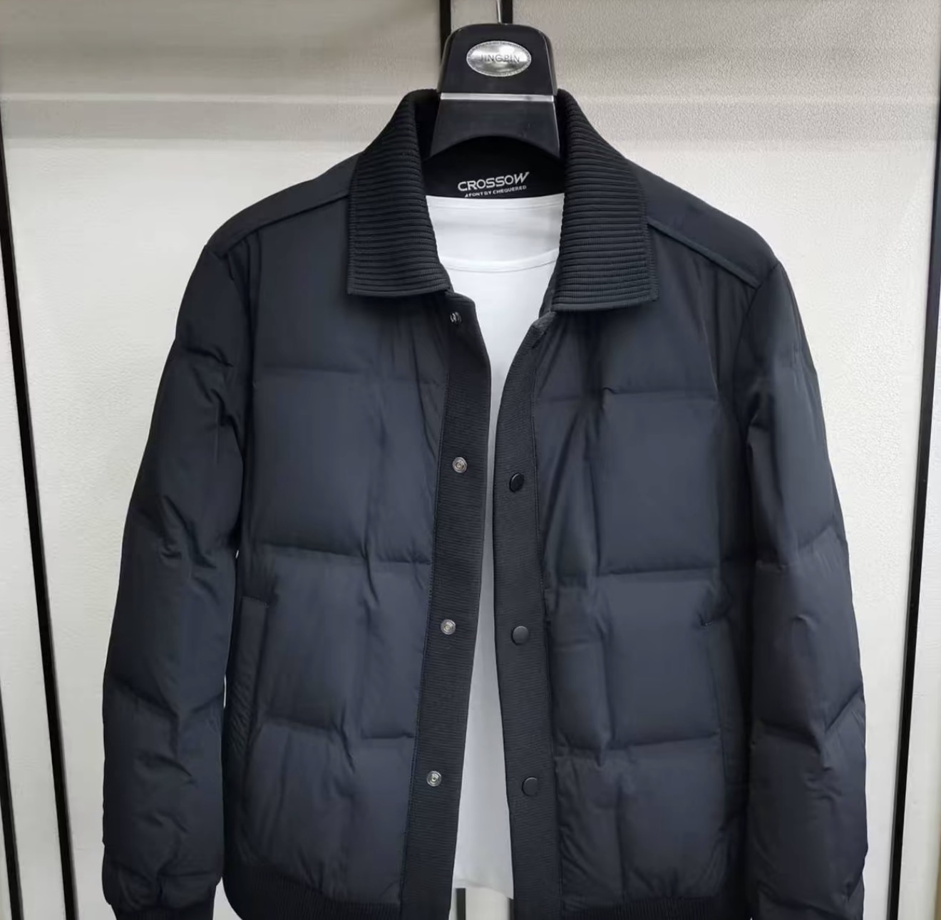 冬季男士翻领拼接棉服2025时尚潮流百搭休闲保暖气质青年棉衣外套