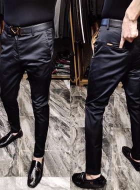 75013冬季新款男士休闲裤商务修身百搭男裤潮流气质净版小脚长裤