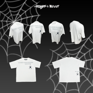 网恋高手/NOOOT联名蜘蛛刺绣圆领T恤 发泡字母纯色夏季短袖情侣款