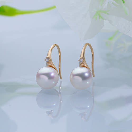 海水Akyoa戴妃款7-8mm珍珠耳钩 S925 2794H00DY