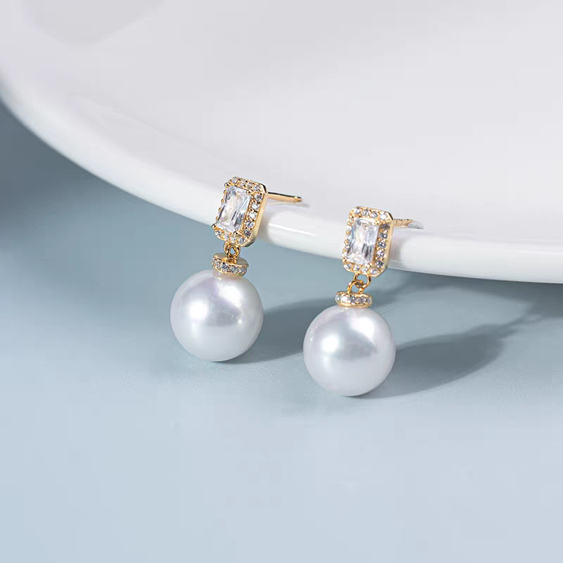 ”冰糖”珍珠耳钉 10-11mm s925银 2610H00DY