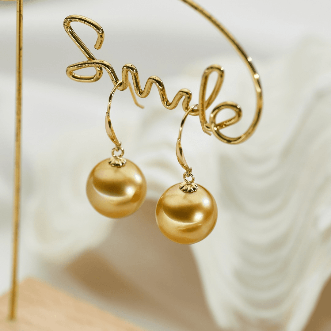 海水南洋金珍珠耳钩 18K金 10-11mm  337H000DY