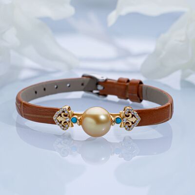 金表南洋金珍珠手串10-11mm