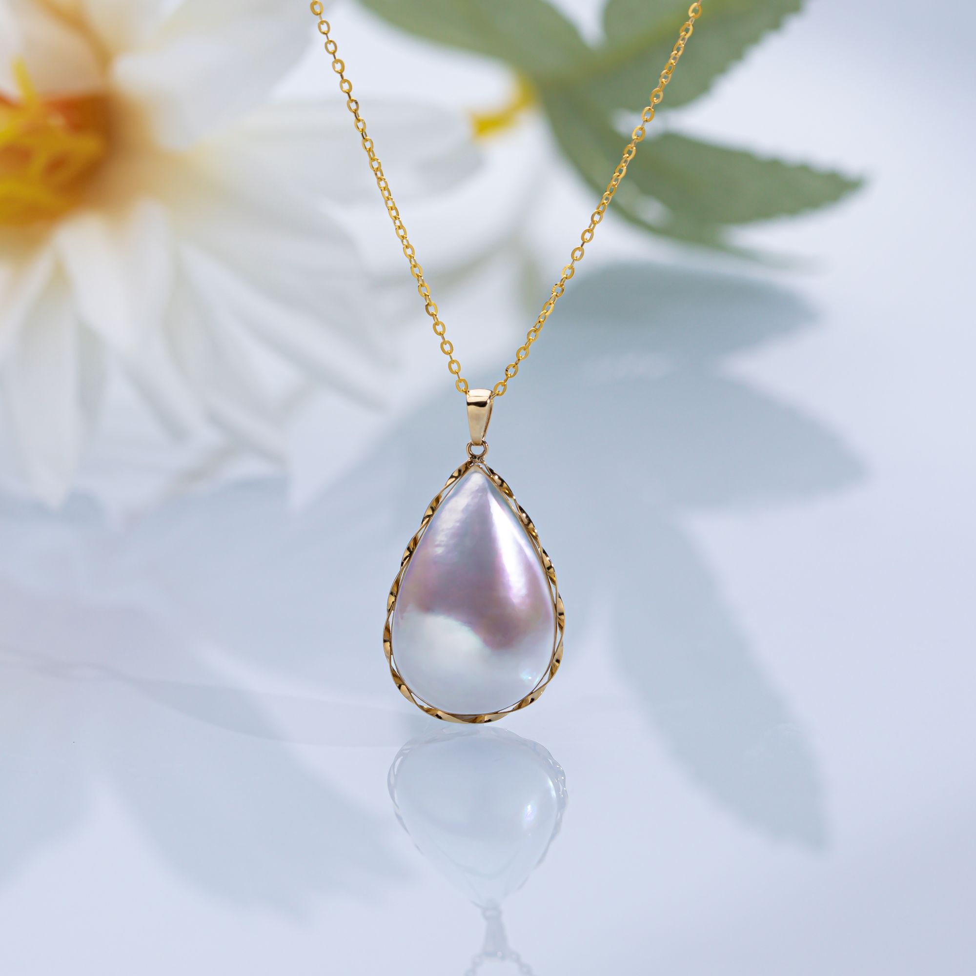 大水滴16-21mm18K金吊坠