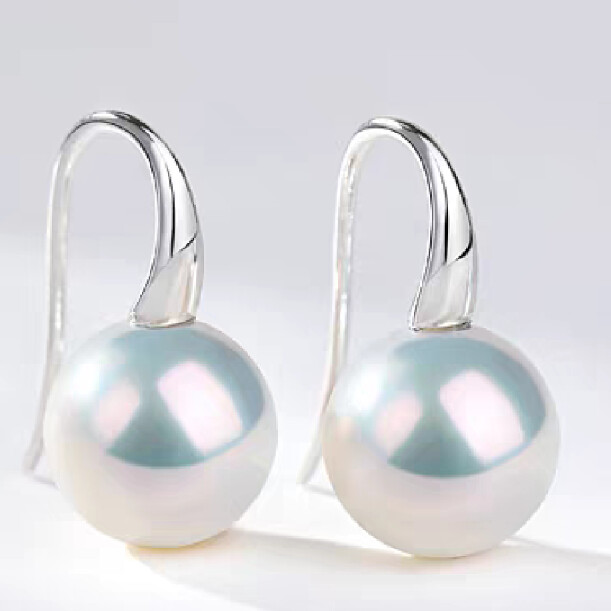 S925银色珍珠耳钩高跟鞋