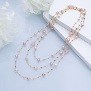 “星语”淡水珍珠毛衣链项链 7-9mm 2595H00DY