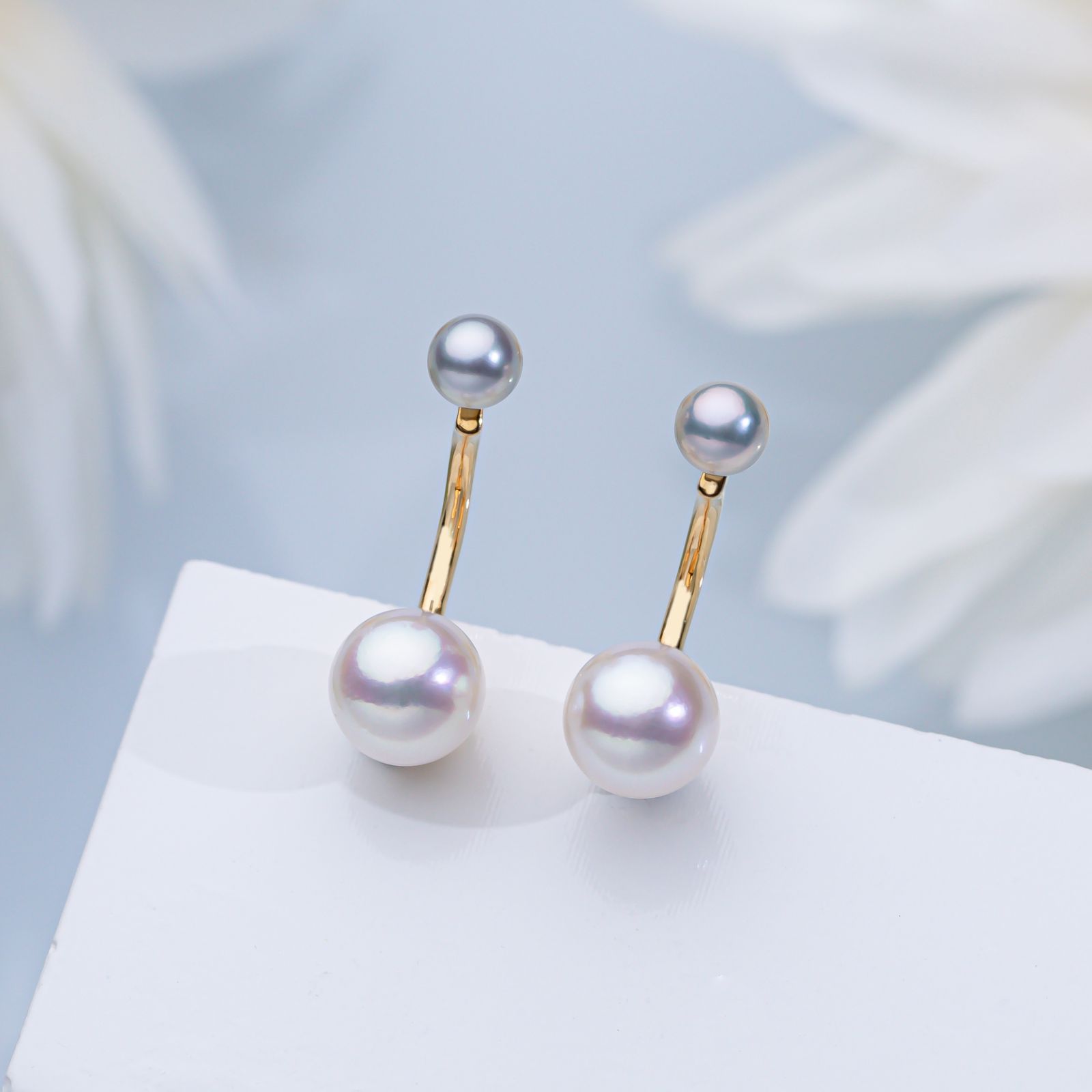 “AB款”海水Akoya珍珠耳环 4-8mm 2696H00DY