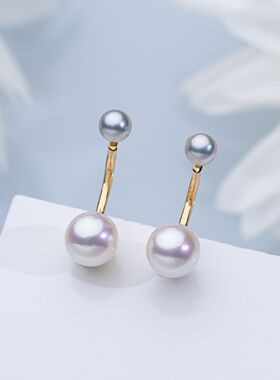 “AB款”海水Akoya珍珠耳环 4-8mm 2696H00DY