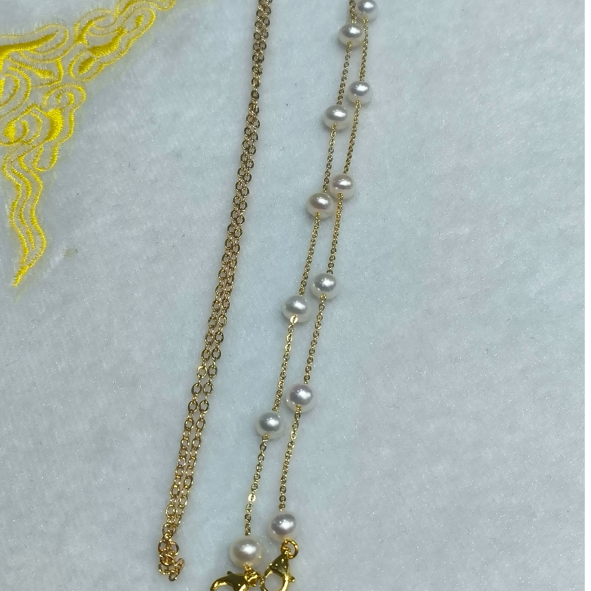 “眼镜链”珍珠5-6mm项链 2435H00DY