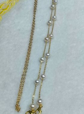 “眼镜链”珍珠5-6mm项链 2435H00DY