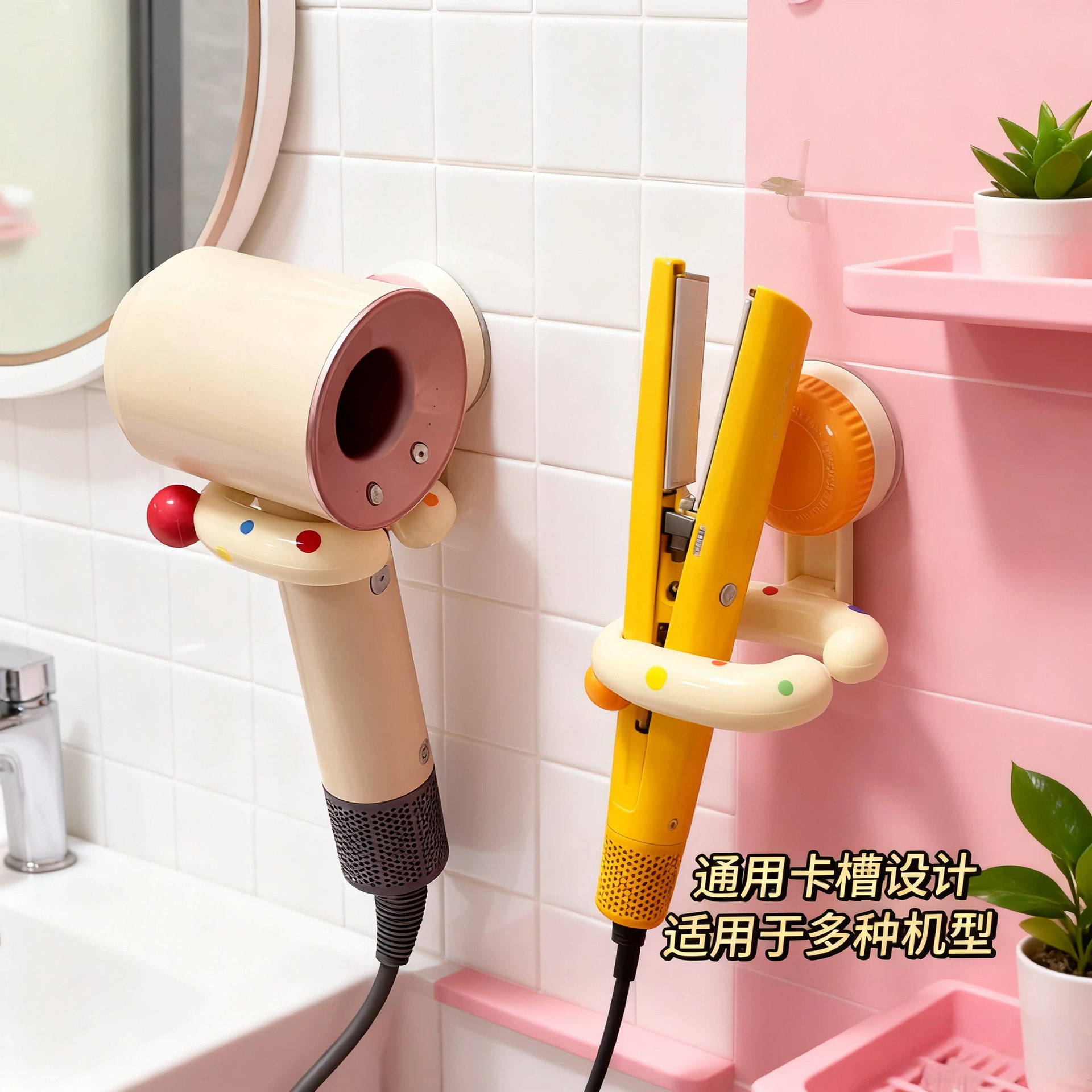 免打孔吸盘吸附吹风机置物架卫生间浴室吹风筒支架整理置物架家用