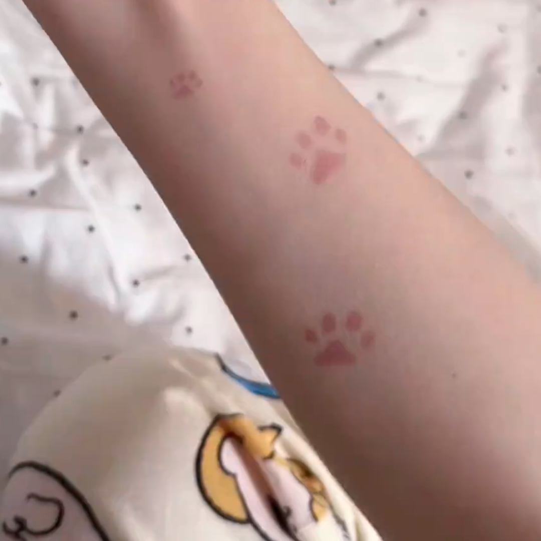 创意猫咪温变爱心纹身贴套装