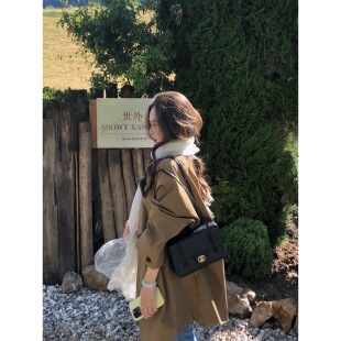 张羞羞 柏林秋意/棉质通勤小个子立领中长款风衣韩系通勤秋季外套