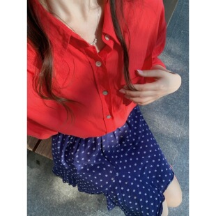 2026春夏新款 张羞羞 衬衫 亚麻人棉通勤韩系长袖 斯嘉丽