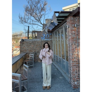 张羞羞 暖洋洋/醋酸羊毛高克重松紧冬季加绒宽松阔腿直筒休闲裤