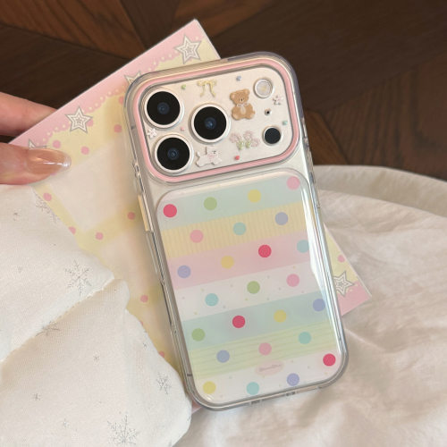 ins清新波点iphone17promax手机壳适用苹果16透明14韩系可爱彩色15苹果17滴胶