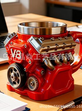热销Retro Engine Coffee Mug复古引擎咖啡杯树脂工艺品个性