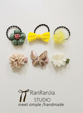 全店选5件包邮 儿童发饰女孩头饰黄色系蝴蝶结发夹花朵发卡刘海夹