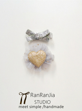 全店选5件包邮 儿童发饰女孩头饰灰色系宝宝刘海碎发夹子爱心发夹