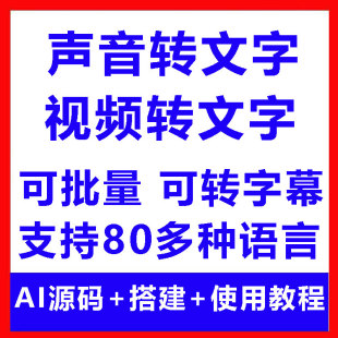 AI视频声音转文字软件 录音语音音频识别 字幕提取文字 可批量