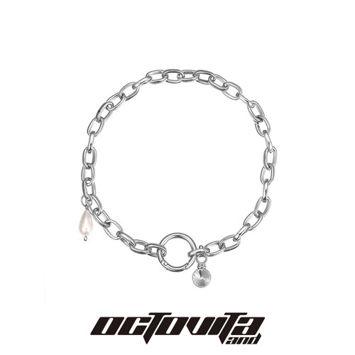 小众设计暗黑拼接可调节珍珠项链