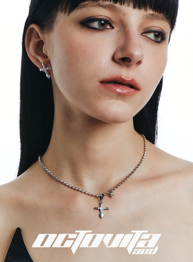 OCTOVITA哥特十字架细旦珠项链