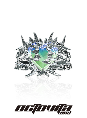 【ONER岳岳同款】暗蚀系列OCTOVITA爱心涟漪戒指个性金属开口戒