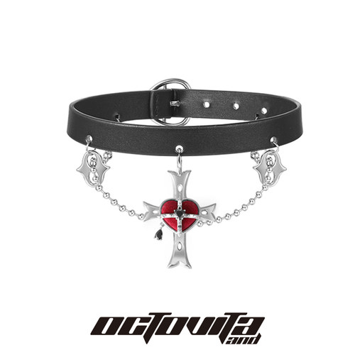 OCTOVITA岳岳同款尖刺皮带锁骨链