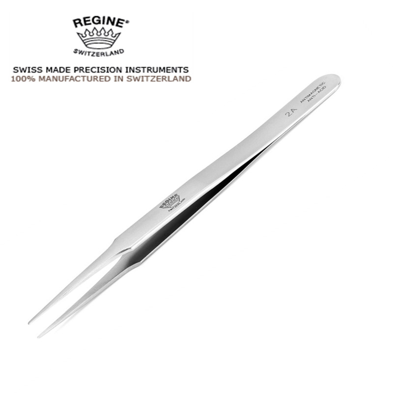 100%手工制原装REGINE皇冠瑞士高级高精密镊子尖弯型7号INOX ANTI