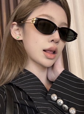 猫眼jennie同款墨镜女适合方圆脸2025新款复古欧美近视女太阳镜男